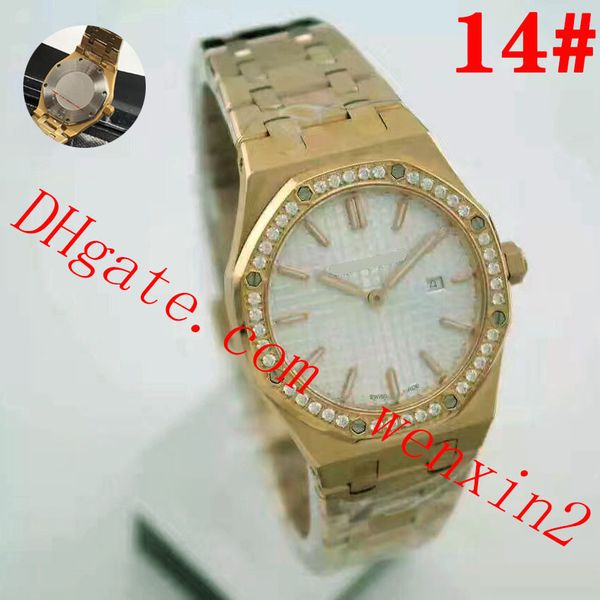 

20 color luxury watch.stainless steel case ladies watch for. 33mmvk quartz diamond watch.rose gold full diamond woman watches, Slivery;brown