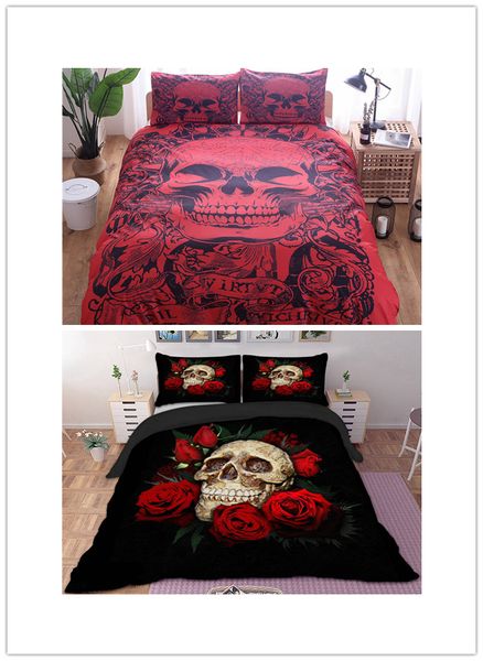 Drop Shipping 3d Printing Sugar Skull Duvet Cover Skull Bedding