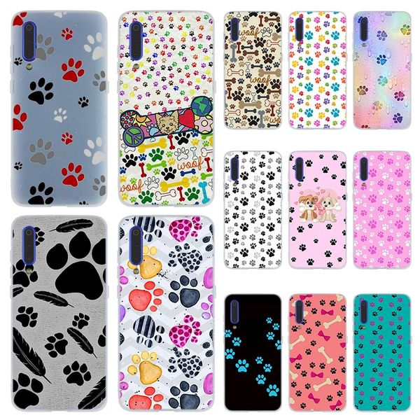 

fashion soft tpu phone case cover for coque xiaomi redmi 4x 4a 6a 7a y3 k20 5 plus note 8 7 6 5 pro dog footprint paw pattern printing