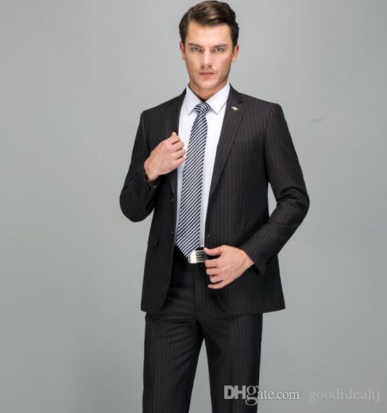 

19ss new men's suits black stripe west fit version two-piece suit, White;black