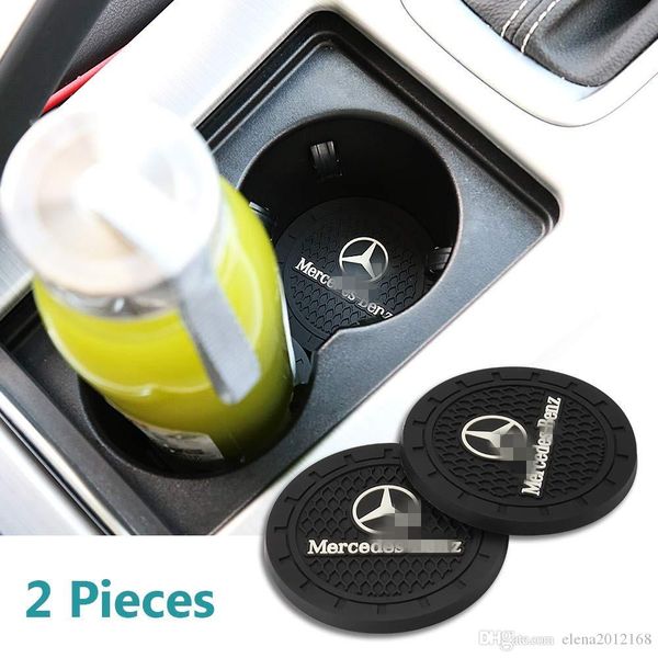 

2 pcs 2.75 inch car interior accessories anti slip cup mats for mercedes-benz s serie,e serie,c serie,w series,a series,etc all models