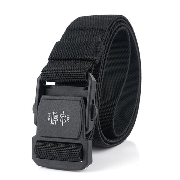 

men belt tactical belt nylon no metal insert buckle men's outdoor sport multifunctional training, Black;brown
