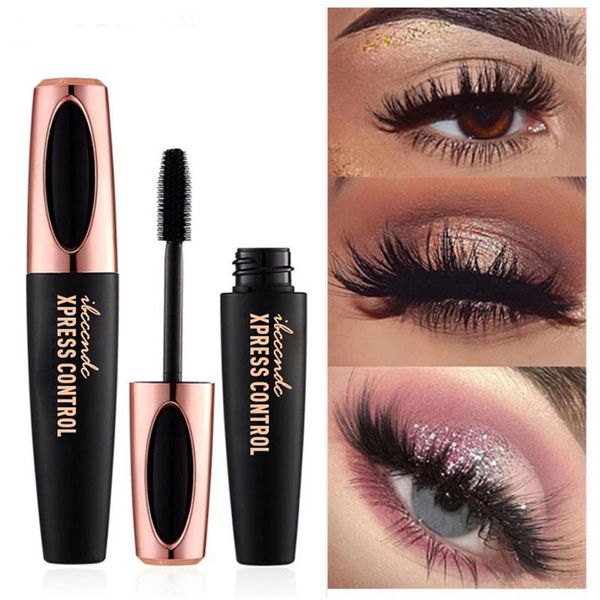 

long-lasting 4d silk fiber lash mascara natural plant anti-blooming formula waterproof curly eyelashes thick and long dhl lashes makeup