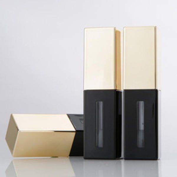 

5ml empty square lip gloss tube container with wands cosmetic lip balm bottle bottles with rubber inserts for lip samples diy makeup