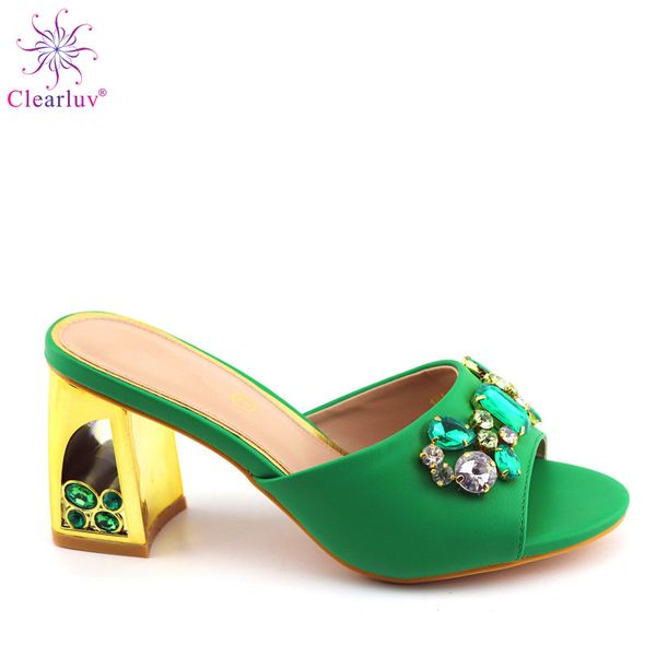 

italian style ladies slipper shoes african summer casual high heels shoes for party ing, Black