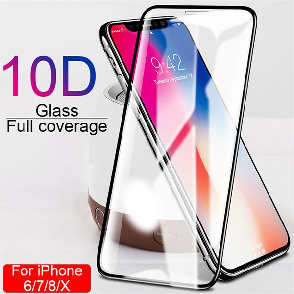 

10d protective glass on iphone 11 pro max x xs 6s 7 8 plus glass screen protector for iphone x xs 11 pro max xr tempered glass