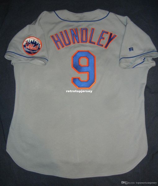 

retro #9 todd hundley russell athletic new york grey jersey piazza mens stitched baseball jerseys, Black;blue