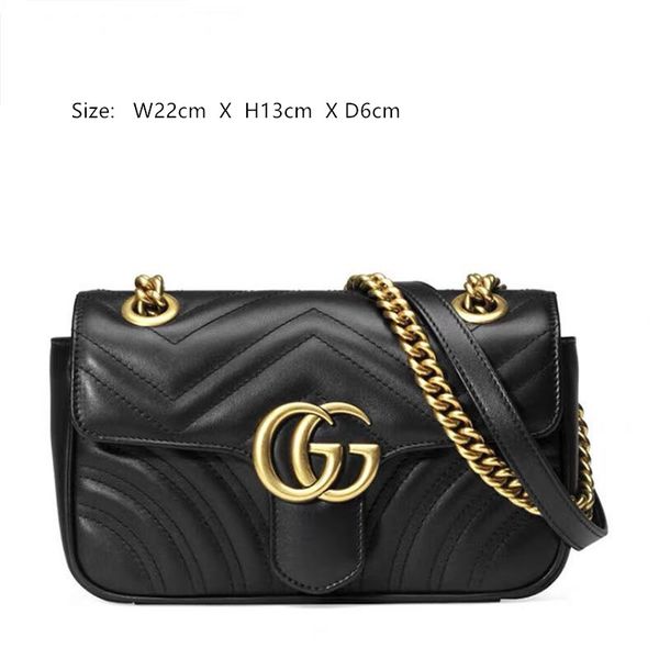 

De igner gucci fa hion women genuine leather mini marmont gg houlder bag pur e handbag with erie number box