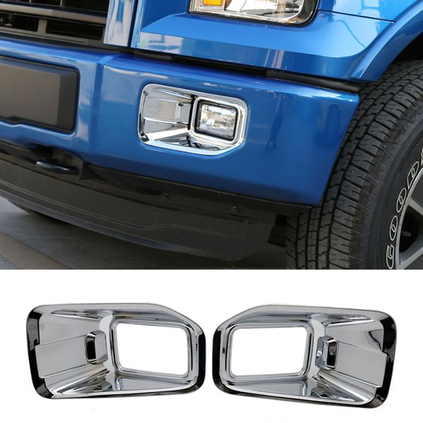 

chrome exterior accessories front fog light lamp moulding cover trim mirror surface detector fit for f150 2015-2017