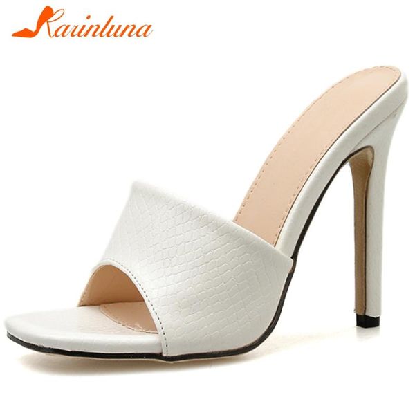 

karin holiday heeled mules elegant peep toe summer slippers women new ins summer high thin heels shoes woman, Black