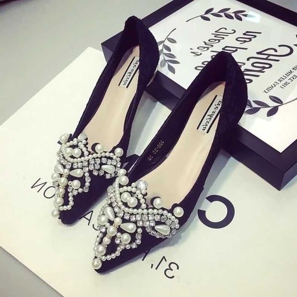 

point loafers party flats espadrilles designer dress comfortable bottom women on women toe shoes q-348 pearl shoes slip bnvbv, Black