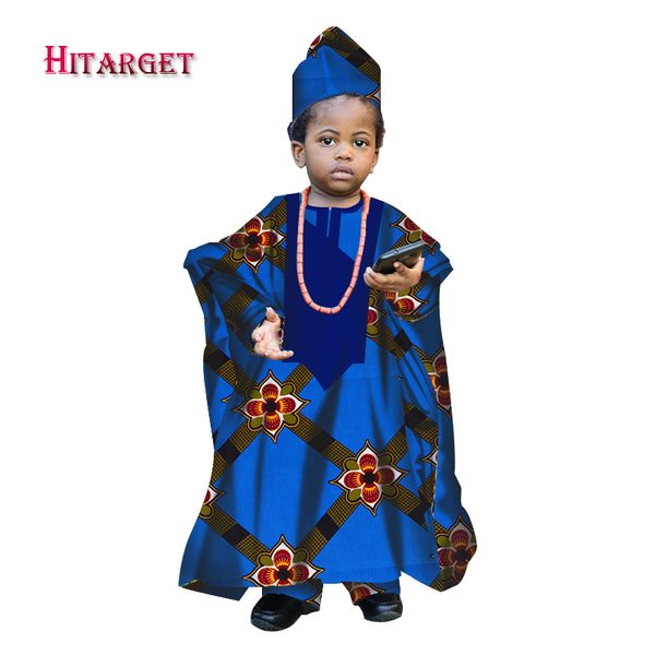 

african autumn boy robe kids dashiki traditional cotton long sleeve and pant set with hat africa print boys robe set wyt137, Red