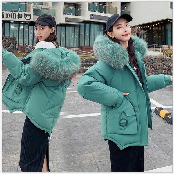 

harajuku winter jacket women down padded parka thicken plus size loose long sleeve outerwear ladies abrigos mujer invierno r186, Black