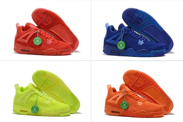 

summer 4 4s weaving mens basketball shoes men blue orange green red sports sneakers