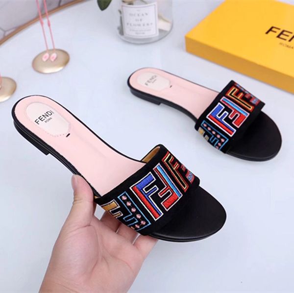 

2019 fashion women's sandals fashion sandals bohemian slippers woman flats flip flops shoes summer beach sandals+box, Black