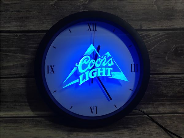 

0a004 coors light beer bar pub logo app rgb led neon light signs wall clock