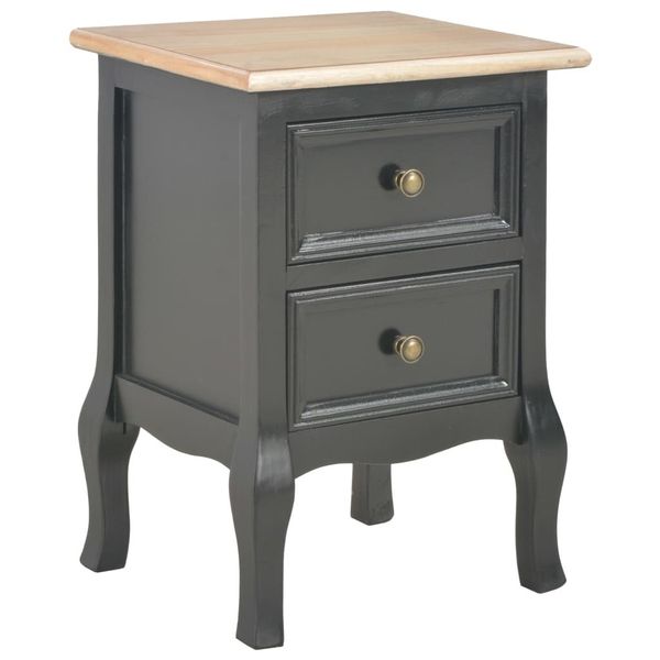 

black bedside table 2 pcs 35x30x49 cm in mdf dining room furniture