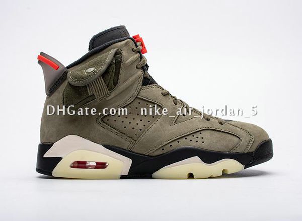 

6 travis x basketball shoes men medium olive green chicago og 6s sneakers designer shoes man trainers luxury sport shoes eu36-47, Black