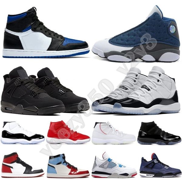 

high concord bred 1 4s 13 men women jumpman basketball shoes concord 11 white royal toe hare court purple space sneakers trainer