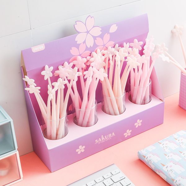 

xgz 20 sticks selling luminous cherry blossom gel pen signature pen korean stationery gel soft silicone