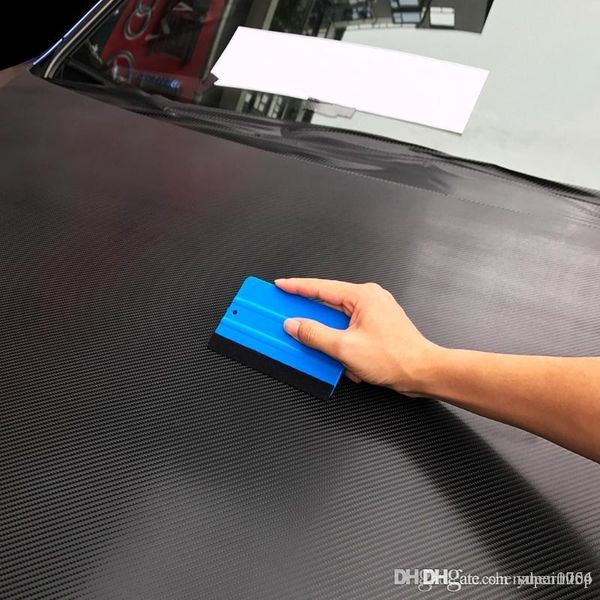 

1pcs автомобиля виниловой пленки для упаковки инструментов синий скребок скребок с размером войлок края 13см * 8см автомобиля стайлинг накле