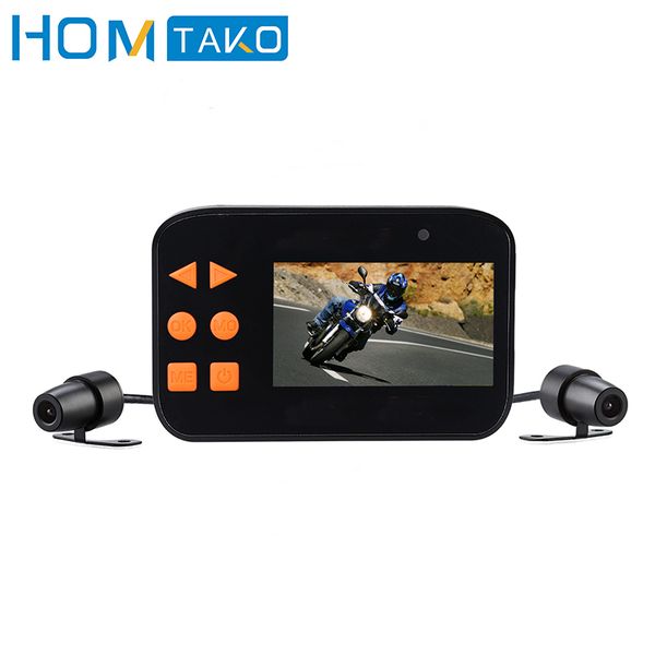 

motorcycle dvr full hd dashcam waterproof dual len front rear view motor recorder registrar motorbike dual-track camera detector car dvr