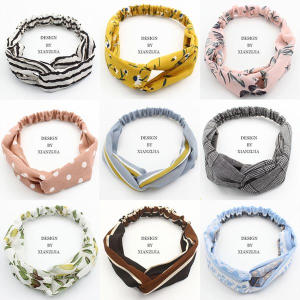 

cross hair band korea small fresh simple elastic wash face hair accessories narrow side floral fabric headband wholesale, Silver