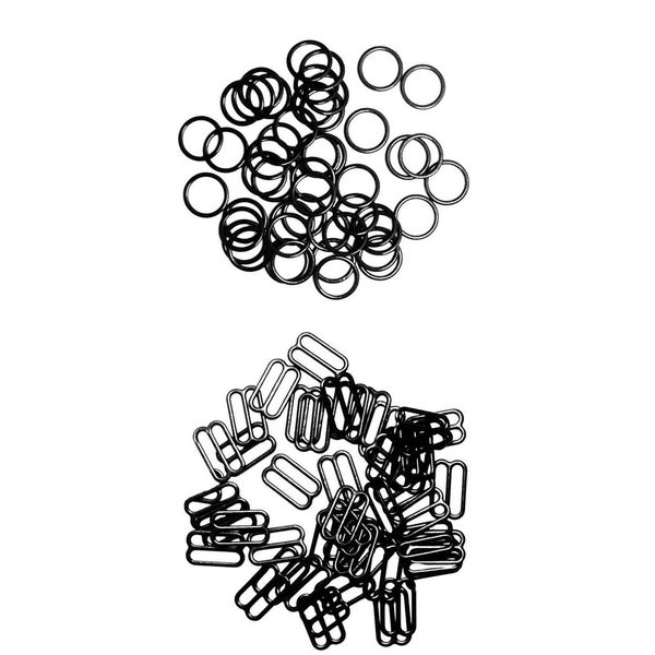 

200pcs 15mm metal bra strap adjuster o rings fig 8 lingerie underwear black