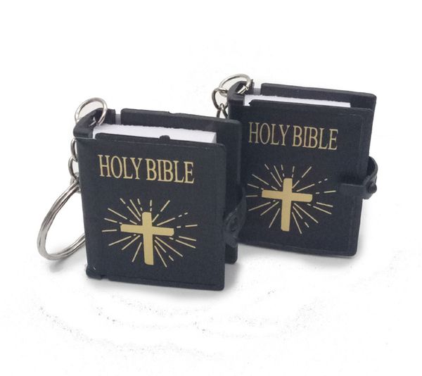 

lovely mini bible keychains english book religious christian jesus cross keyring handbag pendant key ring religious xmas gift dhl m460a