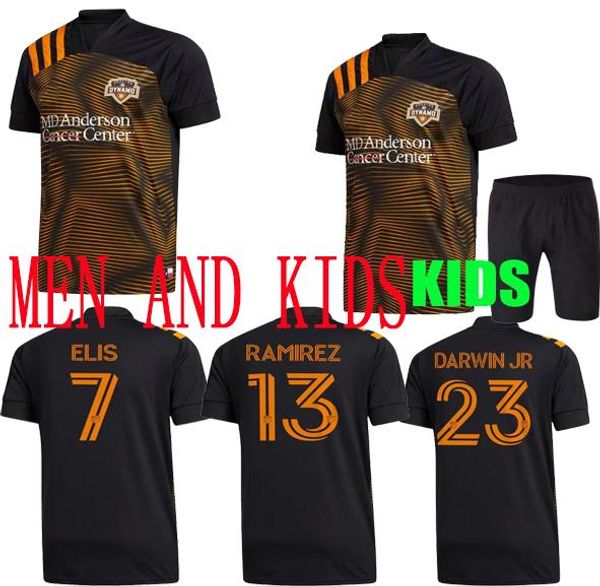 

2020 2021 houston dynamo home soccer jersey shorts orange football sets 20 21 elis martinez quioto manotas football jersey soccer uniforms, Black;yellow