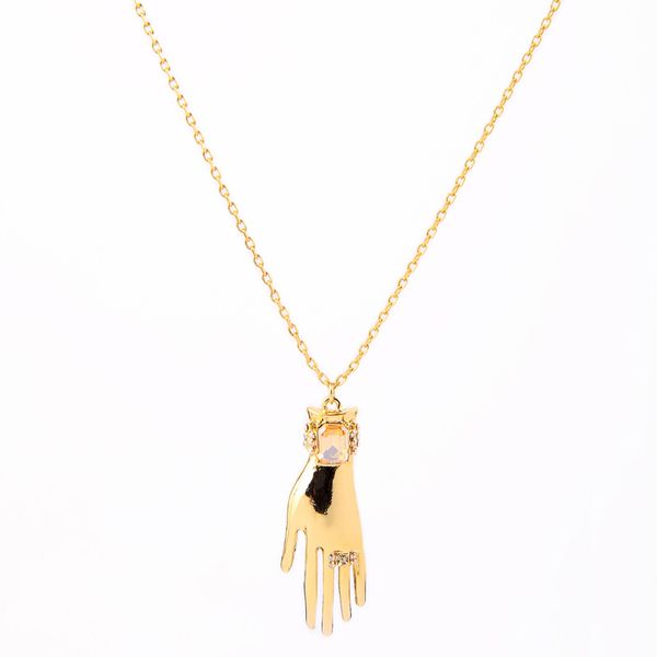 

6pcs/lot fashion jewelry items metal long chain hand pendant necklace, Silver