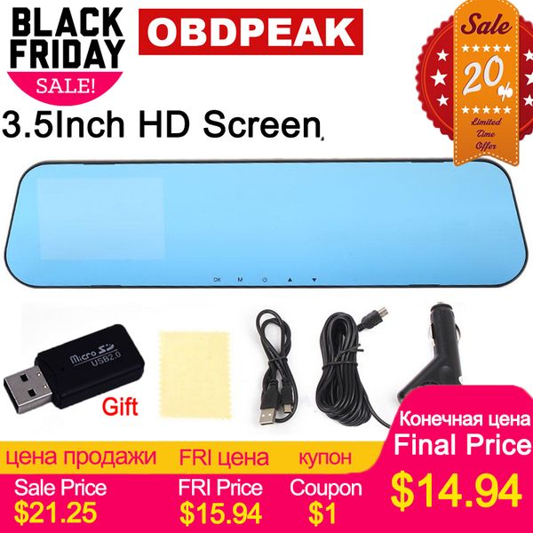 

car rearview mirror dvr car full hd dual lens camera video recorder with rear view dvr dash cam auto registrator