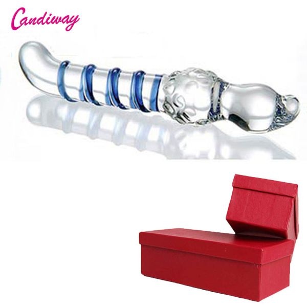 Plug anale in vetro Perline Palla ruvida Dildo Butt plug in cristallo Due Dong Wand Sex Toys Prodotti per la masturbazione Special Cock Anus Stopper SH190801