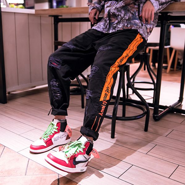 

national street jogger pants костюм для скейтбординга нижние брюки, свободные брюки средней и низкой талии, белые и оранжевые m-3xl, Black