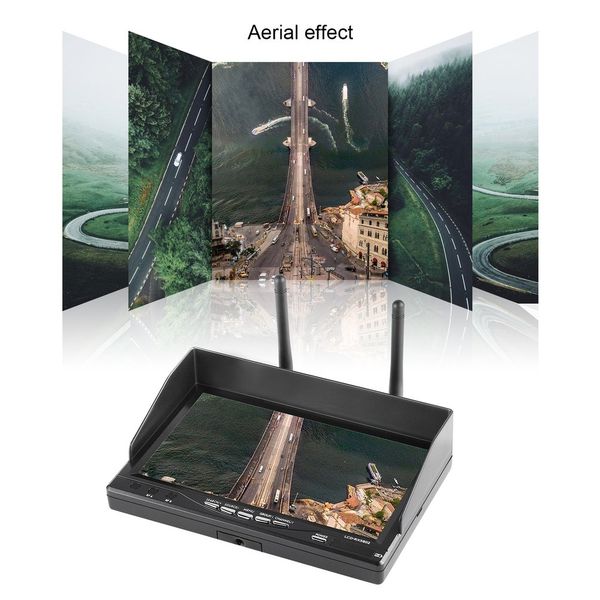 

7" hd osd display lcd-rx 5802 5.8ghz diversity tft lcd screen display dual receiver monitor with sunshade hood for rc fpv car