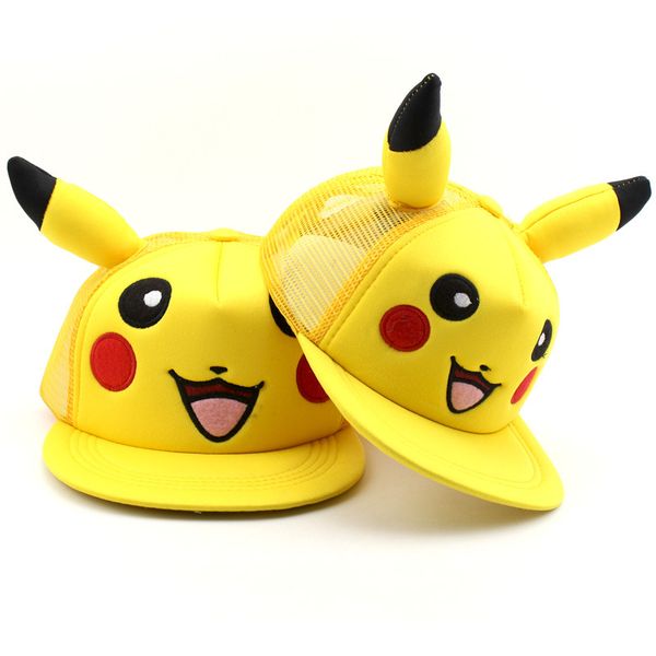 

4 styles new fashion anime cartoon pikachu baseball caps parent-child children hip hop hats outdoor shade cap 30pcs by amazzz, Yellow