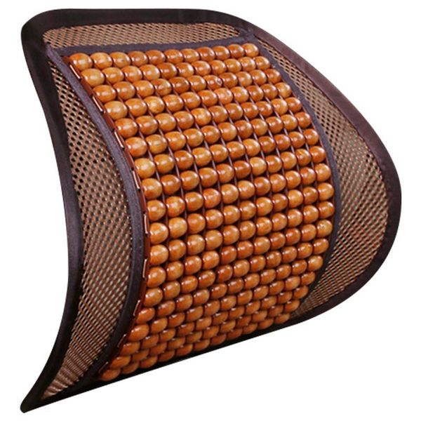 

summer car auto seat office chair lumbar support cushion pad wood beads massage lumbar pillow