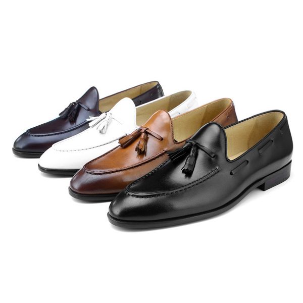 Fashion Britishness Casual Loafers Mens Wedding Shoes Genuine Leather Dress Shoes Male Groom With Tassel Comfortable Shoes Discount Shoes From Slimwindy 157 63 Dhgate Com