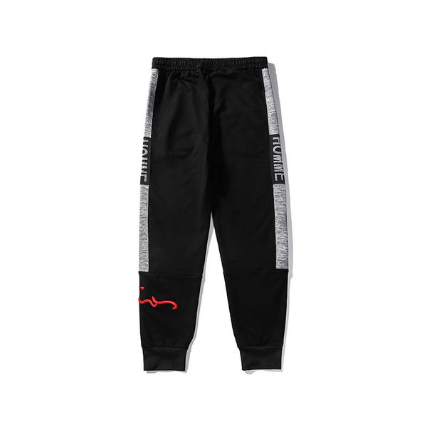 

fashion men's pants trend character casual men's and women's new sports jogging pants embroidery size sports track and field, Black