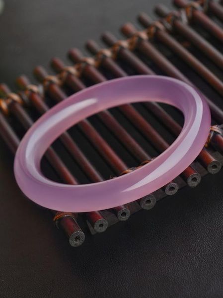 

send certificate natural agate onyx light purple 54mm-62mm round bracelet elegant princess jade bracelet send mom to girlfriend, Golden;silver