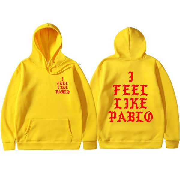 

2019 spring kanye west hoodies i feel like pablo hooded sweatshirts men hip hop lover streetwear red letter print black hoodies
