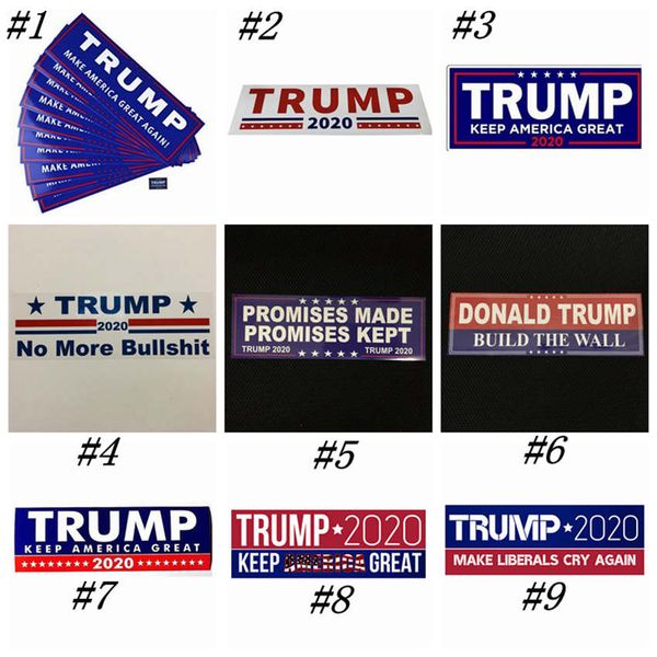 

donald trump 2020 car stickers 7.6*22.9cm bumper sticker keep make america great decal for car styling vehicle paster 12 styles zza1422-7