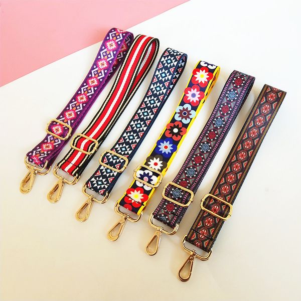 

hjkl ethnic style pattern strap can be adjusted long shoulder strap and versatile garment can be widened and relieved gift, Black