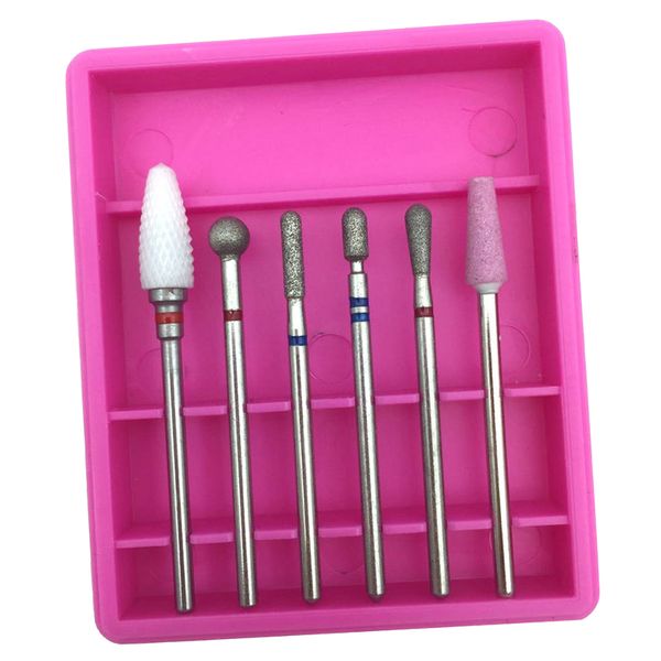 

6pcs electric nail drill bit set grinding head for acrylic uv gel shaping
