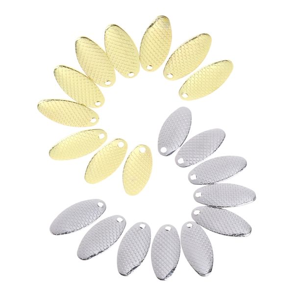 

10pcs fishing sequin noise silver gold metal spinner lure tackle spoon accessory