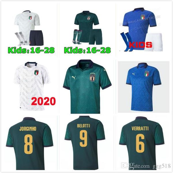

взрослые и дети 2019 2020 италия футбол джерси 19 20 темно зеленый jorginho el shaarawy bonucci insigne bernardeschi футбол белый, Black;yellow