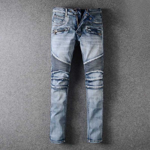 

men's hot light blue wash locomotive men's stretch slim jeans men clothes 2018 plus size clothes hip hop streetwear denim