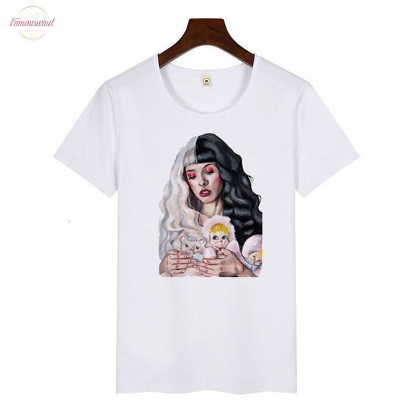 

2020 women funny art print t-shirt harajuku aesthetic tshirts female melanie martinez t-shirt summer graphic tees women, White