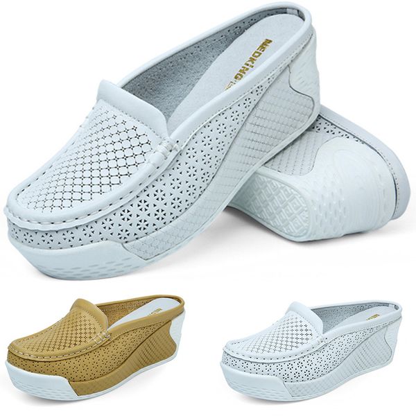 

женщины повседневная обувь клин скольжения на высоких каблуках сандалии летом сетки полуботинки открытый платформы flat кроссовки размер 35