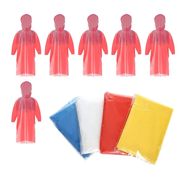 

10 pack kids disposable raincoat portable hooded rain coat for camp hiking